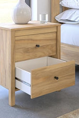 Signature Design by Ashley Bermacy Casual 2-Drawer Nightstand with Straight Legs, 24.37" Tall, Light Brown Signature Design by Ashley