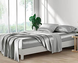 Lanest Housing Silk Satin Sheets, King Size Satin Bed Sheet Set with Deep Pockets, Cooling Soft and Hypoallergenic Satin Sheets King - Light Gray Lanest Housing