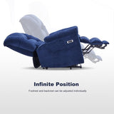 Eiayeebil Triple Motor Power Lift Recliner Chair with Massage and Dual Heat for Elderly People, Zero Gravity Lay Flat Recliner Infinite Position, USB Ports（Navy Blue） Eiayeebil
