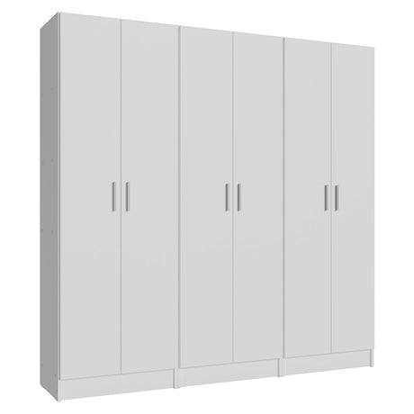 Madesa Garage Set 3 Pantry Storage Cabinet with 15 Utility Shelves 71" L Wooden Organization Unit for Garage - White Madesa