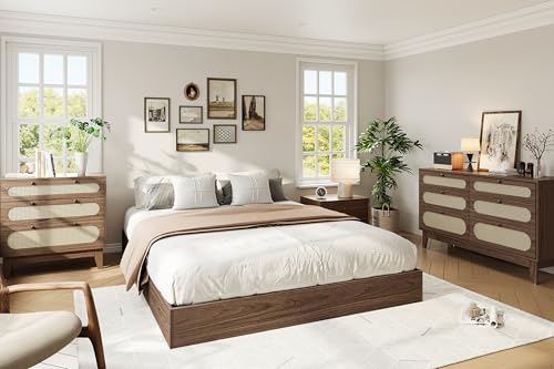 GarveeHome Full Size Wood Platform Bed Frame, Wooden Bed Frame Without Headboard, Wood Slat Support, No Box Spring Needed, Easy Assembly GarveeHome
