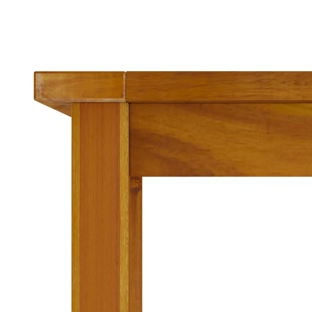 MINERWALL 9 Piece Patio Dining Set Solid Wood Acacia,Acacia Wood Dining Set with Umbrella Hole for Outdoor Garden Patio, Brown MINERWALL