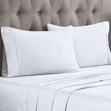 Superior 100% Premium Combed Cotton, 300 Thread Count Pillowcases Set of 2, Single Ply Cotton, Soft and Luxurious Bedding Sets - 20" x 30" Standard Pillowcase, White Superior