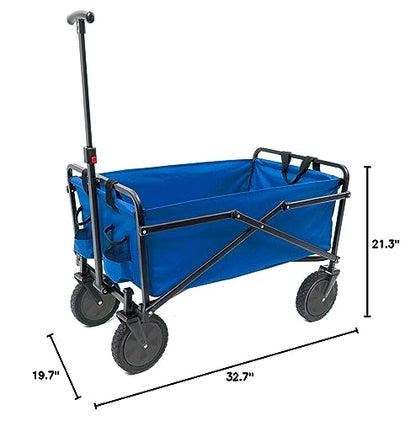 Seina Compact Folding 150-Pound Capacity Utility Cart, Royal Blue - WoodArtSupply