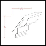 EWCR47 Colonial Crown Moulding Trim, 3/4" x 4", Red Oak, 94" Newmouldings
