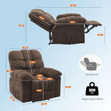 Garvee Manual Recliner Chair,Ergonomic Overstuffed Breathable Fabric Reclining Chair with Side Pockets,q235 Steel Frame Lazy Boy Recliner Single Sofa for Living Room Bedroom