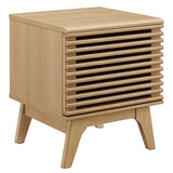 Modway Render Mid-Century Modern 19" Vinyl Record Display Stand in Oak Modway