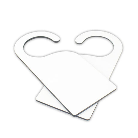 MR.R 5 Pieces Sublimation Blanks MDF Hardwood Blank Door Hang Tag,Door Sign Blank Wooden Hanger Plaque DIY Craft Project Message Notes Memo Board Door Knob Sign 9x4 inch MR.R