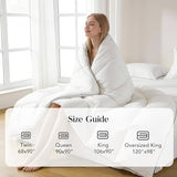 Feather Down Fiber Comforter Queen Size,Premium Ultra-Soft Breathable Comforter High Fill Power White Duvet Insert,All Season Hotel Luxury Bedding Comforters 8 Corner & Center Loops,Baffle Box Design HYVIF