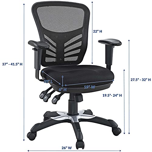 Modway EEI-757-BLK Articulate Ergonomic Mesh Office Chair in Black Modway