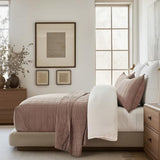 EVERGRACEHOME 100% Cotton Box Stitch Quilt Bedding Set King Size 3 Pieces, Garment-Washed Lightweight Soft Cozy Coverlet, Oversized Quilted Bedspread Sets with 2 Shams for All Season, Clay EVERGRACEHOME