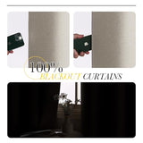 NICETOWN 100% Blackout Linen Curtain for Patio Sliding Door, W100 x L84 in Room Divider Curtain for Bedromm, 2-Sided Faux Linen Physical Shading Thermal Insulated Privacy Drape, Natural, 1 Panel NICETOWN