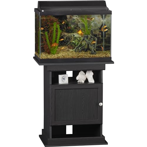 Ollie & Hutch Flipper 10/20 Gallon Aquarium Stand, Black Oak - WoodArtSupply