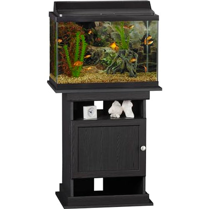 Ollie & Hutch Flipper 10/20 Gallon Aquarium Stand, Black Oak - WoodArtSupply