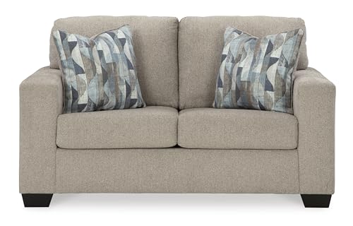 Signature Design by Ashley Deltona Contemporary Loveseat with 2 Accent Pillows, Beige Signature Design by Ashley