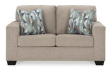 Signature Design by Ashley Deltona Contemporary Loveseat with 2 Accent Pillows, Beige Signature Design by Ashley