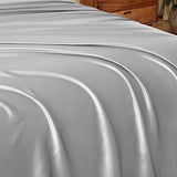 Ersmak Satin Flat Sheet Only, Single Flat Sheet King, Luxury & Ultra Soft Silky Bedding Top Sheet for King Mattress - Grey Ersmak