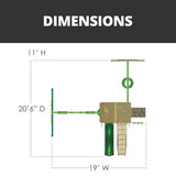 Gorilla Playsets 01-0004-AP Frontier Wood Swing Set with Wood Roof, Tire Swing, Two Belt Swings, Picnic Table, Sandbox, Rock Climbing Wall, Amber Gorilla Playsets