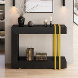 Einhomn 42.5" Console Table Behind Couch, 2-Tier Narrow Entryway Table with Storage, Wood Sofa Tables for Hallway/Entrance/Living Room/Foyer, Black Einhomn