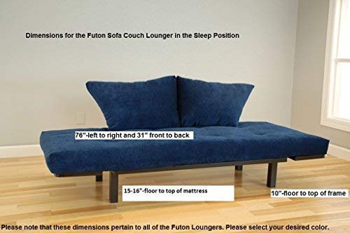 Best Futon Lounger Sit Lounge Sleep Smaller Size Furniture is Perfect for College Dorm Bedroom Studio Apartment Guest Room Covered Patio Porch. Key Kitty Key Chain Included. (Black) Kodiak Furniture