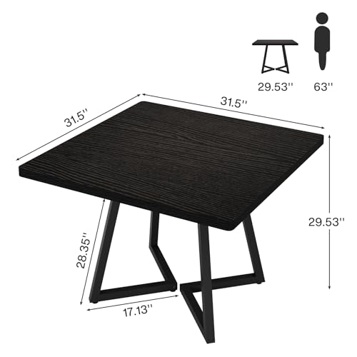 Tribesigns 31.5" Square Conference Table, Small Wooden Meeting Table for 2-4 People, Compact Office Table for Small Spaces, Seminar Room Tribesigns