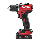 SKIL PWR CORE 12 Brushless 12V 1/2 In. Compact Varible-Speed Drill Driver Kit with 1/2'' Single-Sleeve, Keyless Chuck & LED Worklight Includes 2.0Ah Battery and PWR JUMP Charger - DL6290A-10 Skil