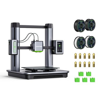 The AnkerMake M5 3D Printer Bundle Comes with 4kg of AnkerMake PLA+ Filament, Including a 2-Pack Each of Black and White, as Well as 5-Pack Silicone Cover, and a 10-Pack 0.4 Nozzle Kit - WoodArtSupply