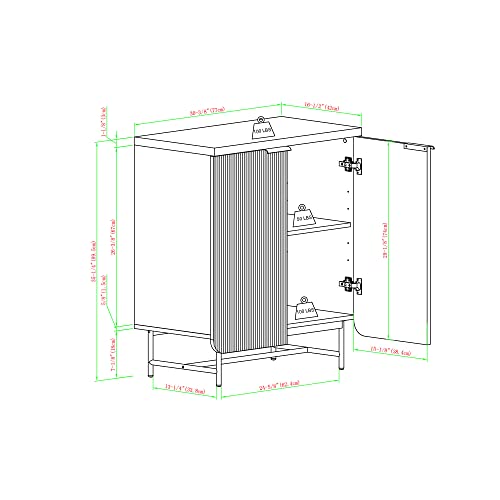 Walker Edison Lowen Contemporary Fluted-Door Accent Cabinet 32 Inch Coastal Oak Walker Edison