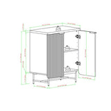 Walker Edison Lowen Contemporary Fluted-Door Accent Cabinet 32 Inch Coastal Oak Walker Edison