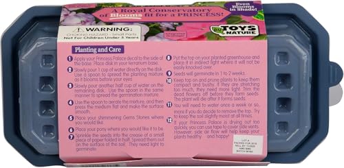 Grow Your Own Flower Princess Palace Terrarium Starter Kit - Blooming Jewelweed & Princess Flowers, Includes Pony, Royal Gems & Complete Supplies to Start Growing in a Week TOYS BY NATURE