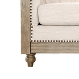 Ball & Cast 104" Sectional Couch L Shape Sofa W/Wood Legs,Leather Corner Couch W/Tufted Backrest & Metal Rivets,6 Seat Sofa W/Rolled Arm,for Living Room,Apartment,Office,Beige Ball & Cast