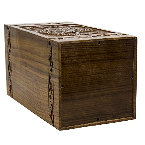 INTAJ Cremation Urns for Human Ashes Companion Male Female Wooden Tree of Life Urns Box and Casket for Ashes Men Women Child Pets Cat Dog Urn Burial - WoodArtSupply