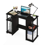 Furinno JAYA Desk, 38.4" Wide Gaming Desk, Computer Study Desk, Office Desk with Side Shelves, Open Storage, for Home Office, Bedroom, Dorm, Study Room, Espresso Furinno