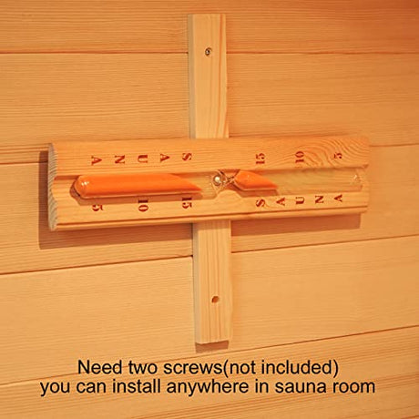 amocane Sauna 15 Minute Hourglass Sand Timer, Sauna Accessories Wooden Rotatable Timer for Infrared & Steam & Barrel Sauna (Hemlock Wood) amocane