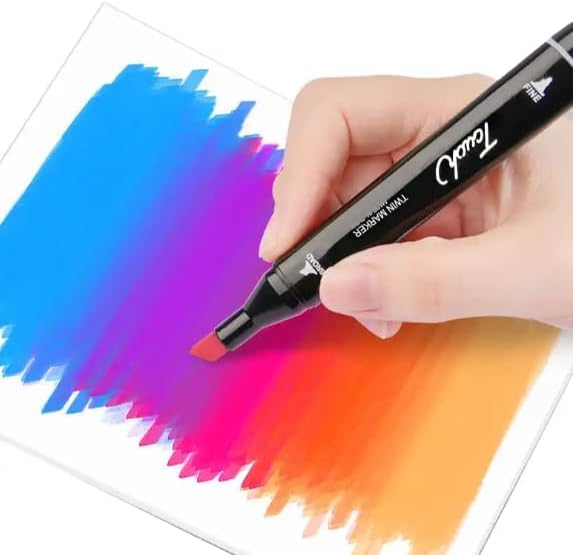 GLUKLITCH Alcohol Markers Set of 80, Dual Tip Alcohol Based Markers, Brush Tip Permanent Markers Sketch Pens for Artist Illustration, Art supplies, Giftable Pen Set GLUKLITCH