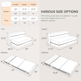 ARTPLAN Fold Sofa Bed-Sleeper Single with Pillow, Modern Futon Sleeper Chair Guest Bed with Washable Linen Cover, Foldable Mattress for Living Room, Dorm, Apartment,Dark Blue ARTPLAN
