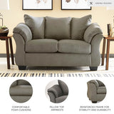 Signature Design by Ashley 1` Darcy Casual Plush Loveseat, Grayish Brown, 39"D x 67"W x 40"H, Gray Signature Design by Ashley