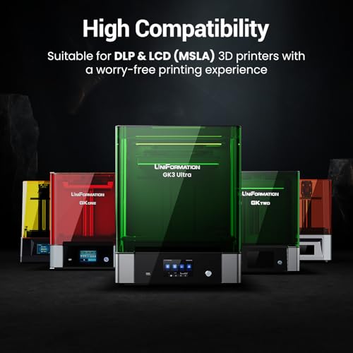 UNIFORMATION HD 3D Printer Resin Standard Fast UV Curing Plant-Based 3D Resin Liquid with High Precision Low Viscosity Suit for SLA/LCD/DLP Printing Miniatures, Garage Kits, HD Grey 1KG Uniformation