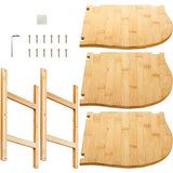 Goaste 3-Tier Bamboo Corner Shelf, Kitchen Countertop Storage Organizer, Cabinet Plate Rack for Pantry Organization, Bathroom, Desktop, 9.5 x 9.5 x 9.5 Inch Goaste