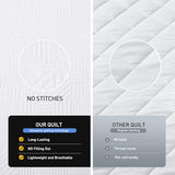 Lavsiry White Quilt Full/Queen Size with Pillow Shams, Summer Soft Geometric Pattern Bedspread, 3 Pieces Lightweight Coverlet Bedding Set for All Seasons Lavsiry