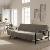 Homy Casa Convertible Sofa Bed with Metal Frame and Upholstered Cushion for Living Room Guest Room and Small Apartment (Grey) Homy Casa