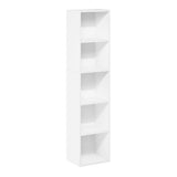 Furinno Luder Bookcase / Book / Storage, 5-Tier Cube, White Furinno