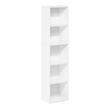 Furinno Luder Bookcase / Book / Storage, 5-Tier Cube, White Furinno