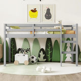 Bellemave Stylish Grey Twin Loft Bed with Ladder for Kids - Versatile Low Design Bellemave