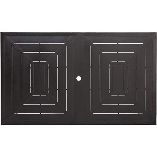 Hanover Montclair 7-Piece Outdoor Dining Set with 6 Swivel Rockers, Chili Red Cushions and Stamped Steel Rectangular Dining Table, Patio Dining Set for 6, Premium All-Weather Patio Furniture for Deck Hanover