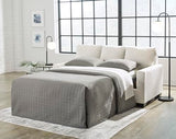 Signature Design by Ashley Rannis Coastal 2-in-1 Sofa Sleeper with Folding Gel Memory Foam Mattress, Full, White Signature Design by Ashley