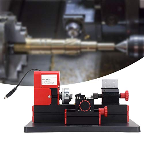 Mini Lathe Machine,24W 20000Rpm Mini Multifunction Wood Lathe Metal Rotating Lathe Diy Tool Benchtop Wood Lathes For Wood Glass Plastic Milling Machining/Lignin Plastic/Soft Metal Focket
