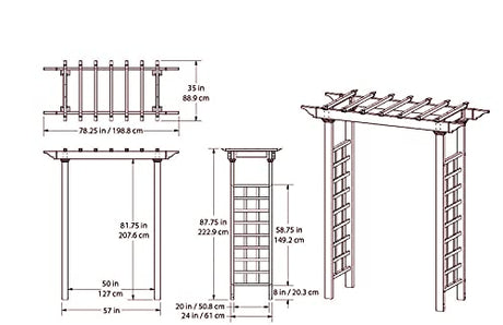 vita Carolina 57 inchW x 88 inchH Composite Vinyl Arbor Vita