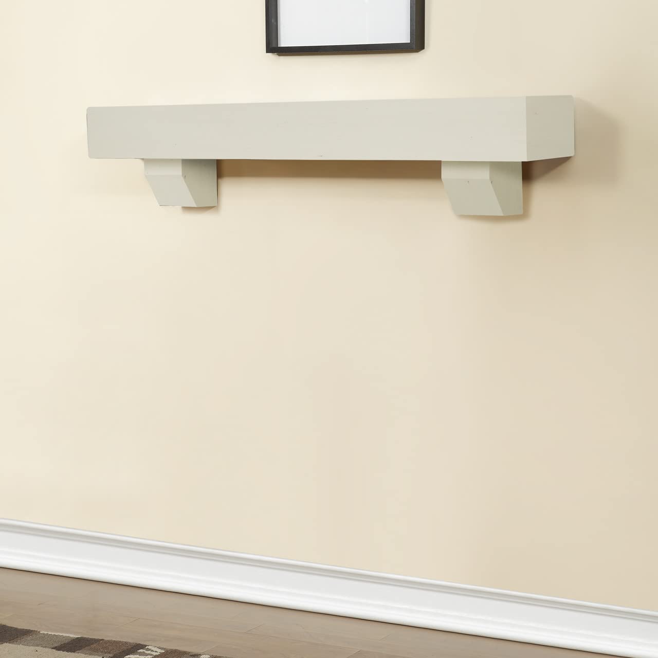 Duluth Forge 60-Inch Fireplace Shelf Mantel with Corbels - Antique White Finish