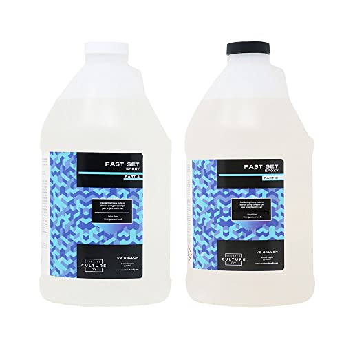 Counter Culture DIY Fast Set Epoxy Resin, 1 Gallon Kit, Quick Art Supplies for Coating, Casting, Geodes, Tabletop, Bar Top, Live Edge River Tables, Metallic Stains… Counter Culture DIY